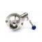 Hygienic Sanitary Stainless Steel 304 316L Thread Clamp Weld Manual Clamped Butterfly Ball Valve