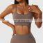 Seamless Adjustable Sling Straps Sports Bras Custom Sexy Wide Hem Fitness Workout Tops