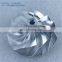 Free shipping G25-550 reverse rotation 48/60mm 9+0 Blades G25 billet wheel for racing car 871389-5004S Point Milled Wheel