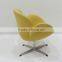 relica FRP fabric Swivel /lifting swan chair with stainless steel base designed by Arne Jacobsen