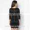 China dress wholesale women black color long sleeve jersey dress cotton dress D328