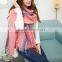 Winter Korean Lady Fashion Tassel Acrylic Plaid Cashmere Scarf Shawl