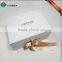 Luxury white cardbaord folding gift box with ribbon closure