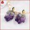 Pave beads wholesale gemstone pendant, aura quartz pendant, fashion raw stone gold dipped amethyst pendants