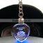 Promotional Heart Shape Led Flashing Crystal Keychain