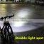 New fashion double light spot rechargeable aluminum bicycle front light LED flashlight