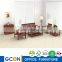 teak color solid wood office sofa group with solid wood end table