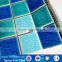 Hotel newest mixed-color glazed blue ceramic swimming pool mosaic tile