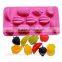 11-cavity 2015 Hot sell Cute Fruits Banana Pineapple Orange Apple Shaped Silicone ice cube tray