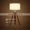 Industrial style Handle floor lamp in black tripod wood material