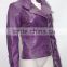 Ladies Short Purple 4110 Fitted waist Length Soft Napa Lambskin Leather jacket