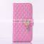 Diamonds pendant wallet leather case for Samsung S6 G9200
