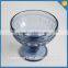 handmade pressed blue solid color glass ice cream cups wholesale