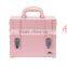 2016 Popular Pink Pvc Small Beauty Eyelash Foldable Rolling Cosmetic Makeup Display Case With Mirror For Girl