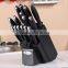 17 pcs soft touch handle kitchen knife set with wooden block