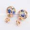 Finest Korean Style Gold Plated Earrings Accessory Hollow Wintersweet Double-sided Zircon Stud Earrings For Lady
