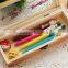 retro wooden kids transparent pencil case