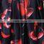 New Fashion European Style Women's Elastic Waist Printed A-line Loose Puff Midi Skirt