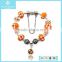 Fashion Colored Man-made Orange Bead Alloy Accessories Bracelet Jewelry Made In China Wholesale