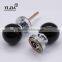 2 3/8 inch black smooth globe shape zinc base crystal pulls for shower door