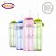 High grade transparent plastic camping water bottles with straw