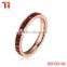 Eternity Wedding 4MM Band Ring 316L Stainless Steel Pink Cubic Zirconia stone rings