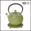 Green color enmael wholesale cast iron teapot