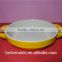 Microwave safe yellow porcelain rplain bakeware with handle