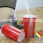 customized logo plastic tumbler with lid and straw
