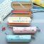 Low price Full color PU small leaves Pencil case pencil pouch pencil bag