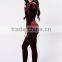 Custom Made Jumpsuit Plus Size Long Sleeve Skinny Leg Zipper Back Skin Tight Wine Red Bodycon Velvet Jumpsuit For Women