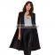 HAODUOYI Women Longline Buttonless Open Stitch Cloak Trench Blazer Poncho Coat