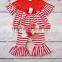 Children clothes boutique baby outfit red stripe christmas outfit holiday boutique outfit