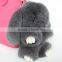 Myfur Dark Grey Cute Rabbit Fur Made Rabbit Bag Accessory Pendant