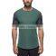 made from cationic fabric mens gym wear t-shirt muscle fitted shirts