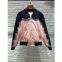 New Design Spring Autumn Women Fashion Polyester Satin Baseball Bomber Jacket
