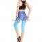 Womens Fitness Blue Bra Capris Leggings Yoga Wear