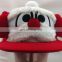 Red polar Fleece flat bill Christmas Hat for Christmas Day christmas hat with antler decoration