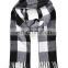 wholesale OEM cheap price winter knit plaid fringe scarf