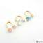 U-shaped Rose Quartz and Turquoise Pearl Rings Spring Travelling Rings