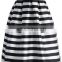 Stripes Full A-line Midi Skirt