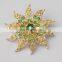 high quality cheap wholesale crystal stone custom flower brooch pin