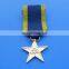 Star Shape Russia Embossed Logo Short Ribbon Medals