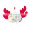 6 colors baby girls christmas deer elk horn hairbands coffee red flower baby headband