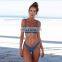 Custom logo sexy bikini 2019 Durable and sexy, highly elastic, backless, European and American, solid color, small fresh