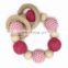 Infant Baby Pacifier Clips Teethers Soothers Dummy Holder Chain Natural wooden beads Crochet covered beads Safe for teething