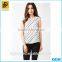 2016 new design fahsion Chiffon girls stripe twill fancy tops