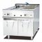 Free Standing 2 tanks 2 baskets Commercial LPG Gas thermostat controlled deep fryer with cabinet