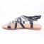 Rhinestone decoration upper china import wholesale fancy flat sandals women