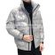 wholesale custom mens shinny long-sleeved jackets without hood Down Jacket Long Sleeve Solid Fashion Down Coat Winters